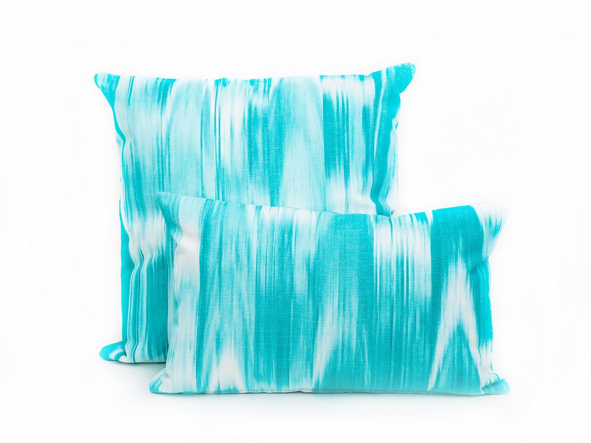 Cojin tela Mallorquina ikat 101 Turquesa - Imagen 2