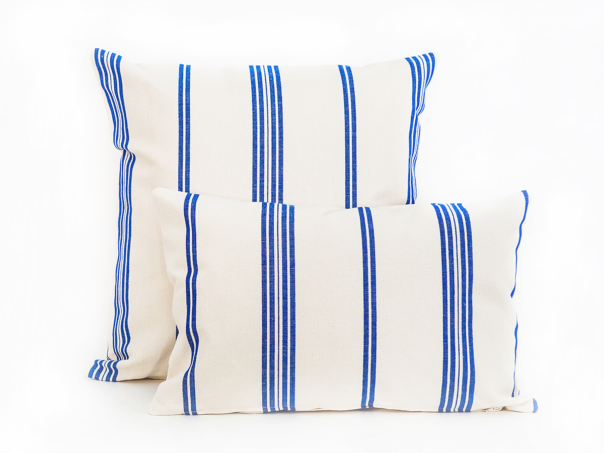 Cojin tela Mallorquina rayas 211 Azul - Imagen 2