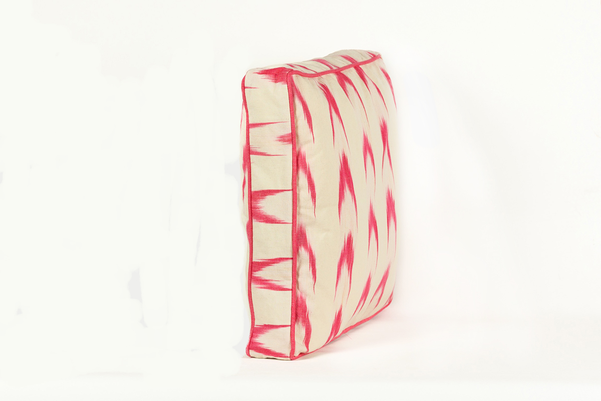 Cojín platabanda tela Mallorquina ikat 61 Rosa fucsia - Imagen 2