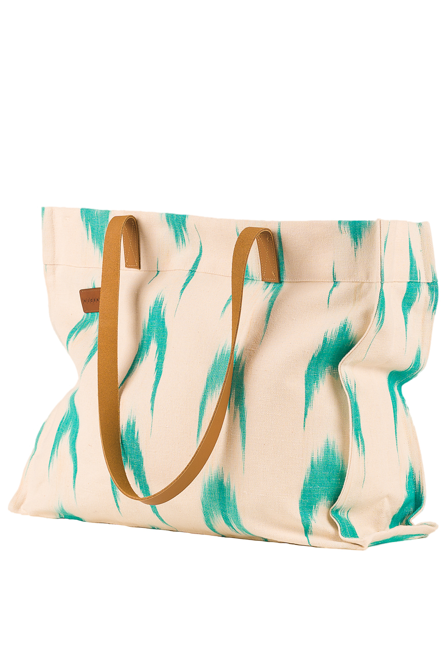 Bolso asas piel tela Mallorquina 61 Turquesa - Imagen 5