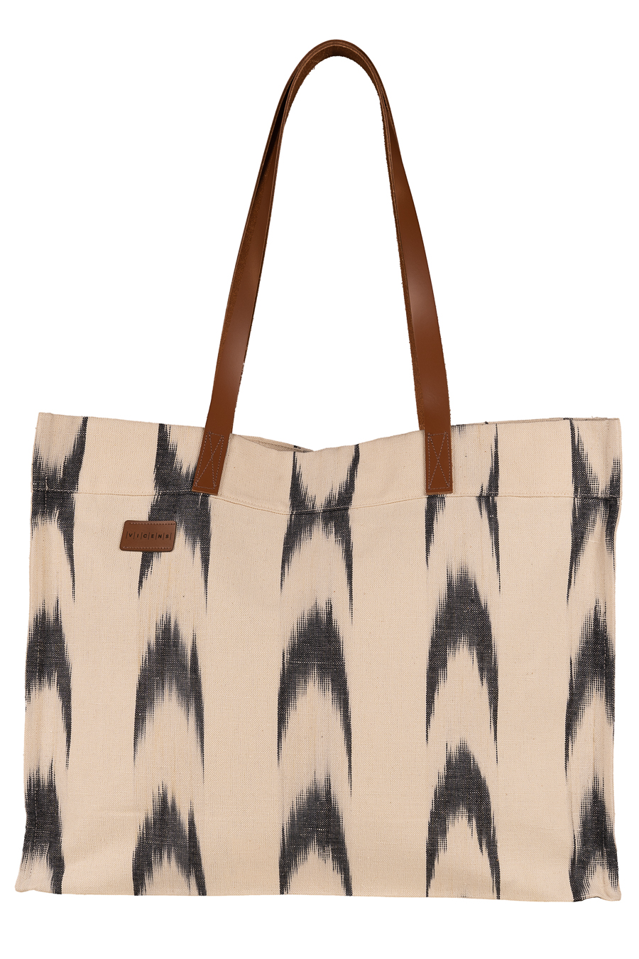 Leather handle bag Mallorcan fabric 61 Black - Image 6