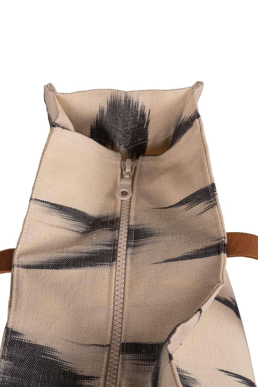 Leather handle bag Mallorcan fabric 61 Black - Image 3