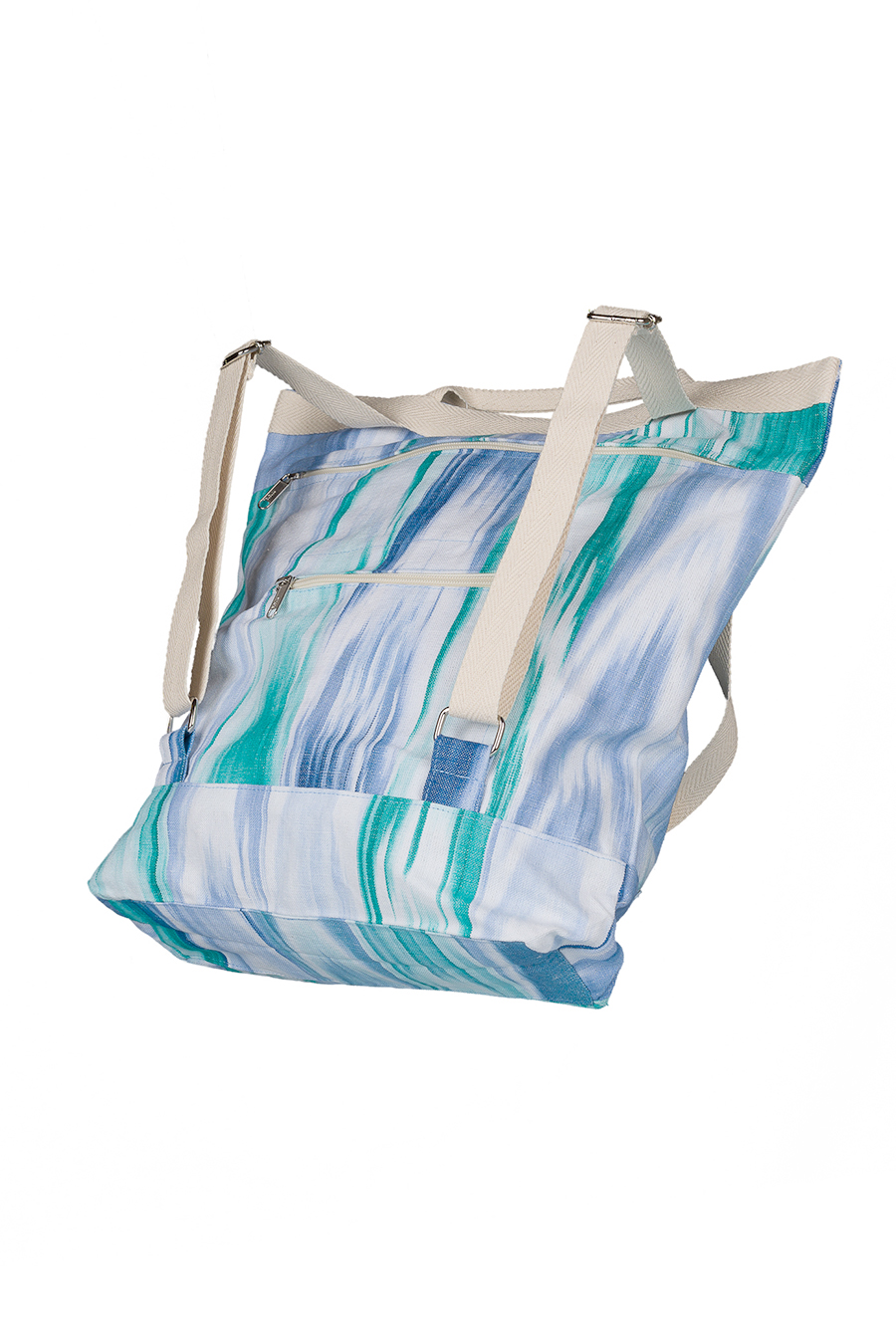 Bag backpack Mallorcan fabric ikat 200 Blue - Image 4