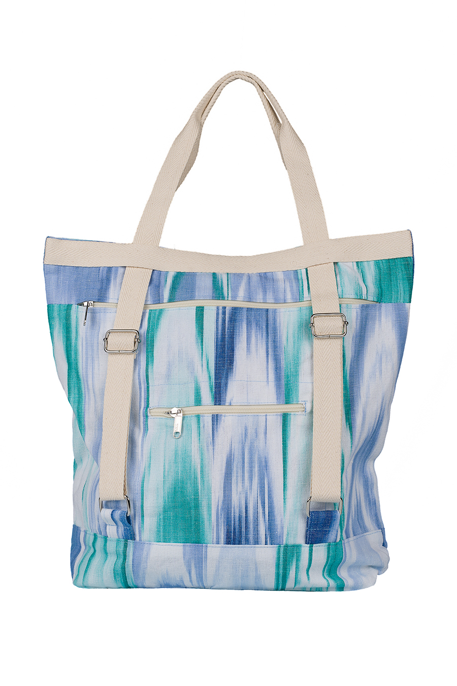 Bag backpack Mallorcan fabric ikat 200 Blue - Image 2