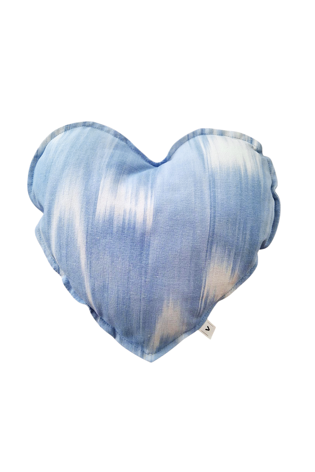 Heart Shaped Cushion Mallorcan fabric 101 Light Blue