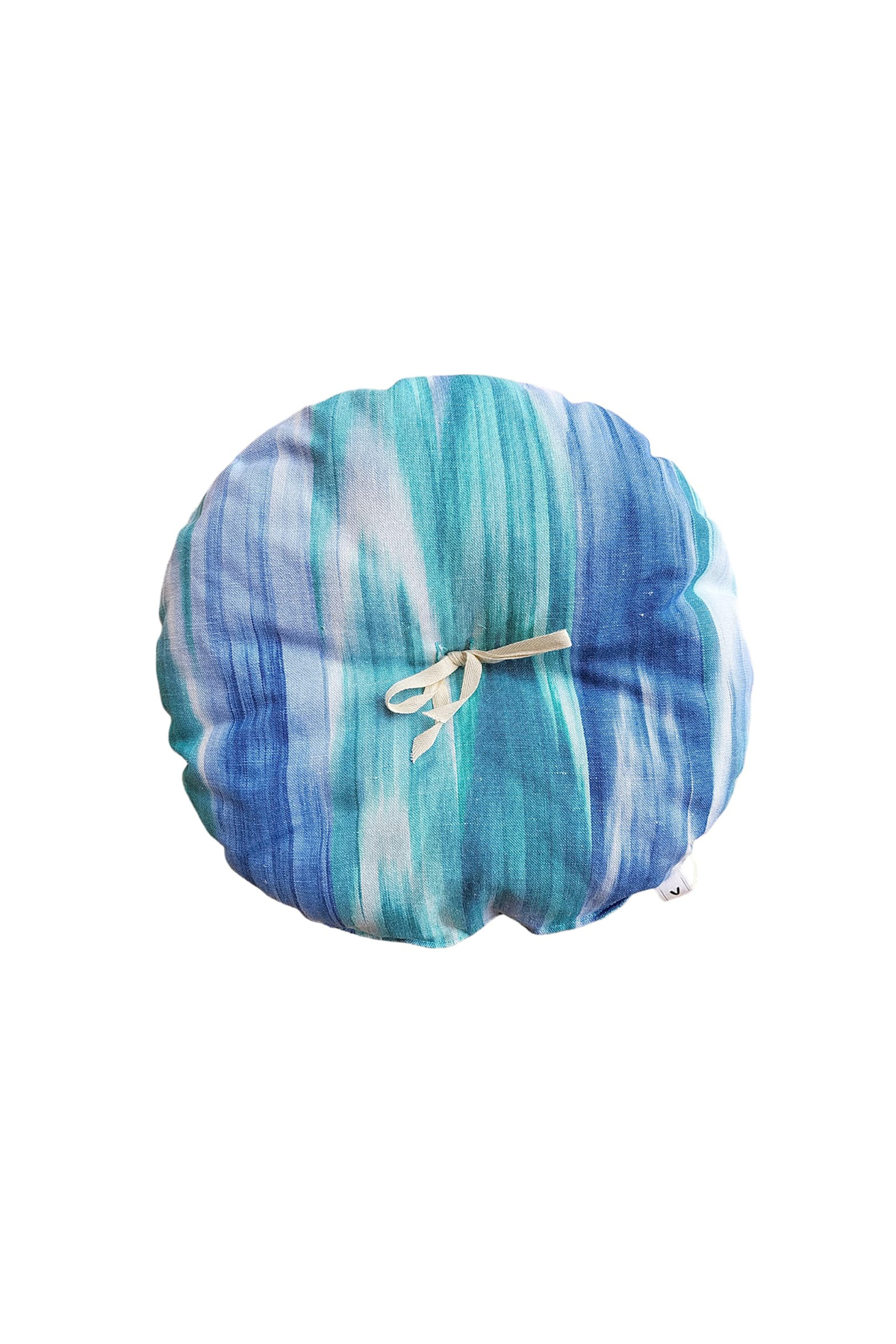 Cojín redondo tela Mallorquina ikat 200 Azul