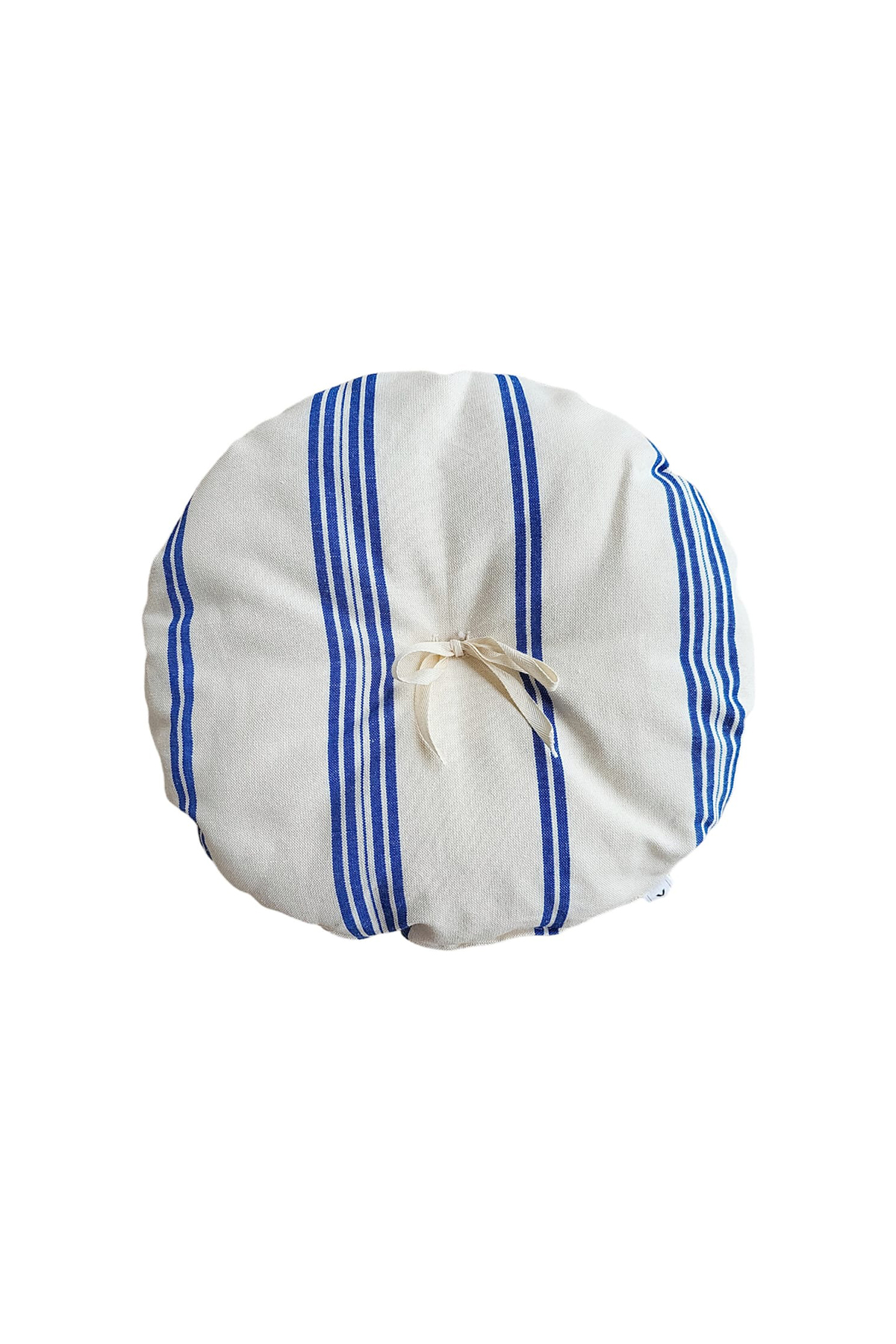 Cojín redondo rayas tela Mallorquina 211 Azul