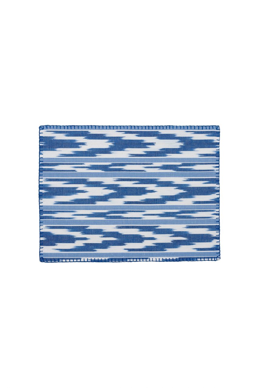 Stich Placemat Mallorcan fabric ikat 109 blue