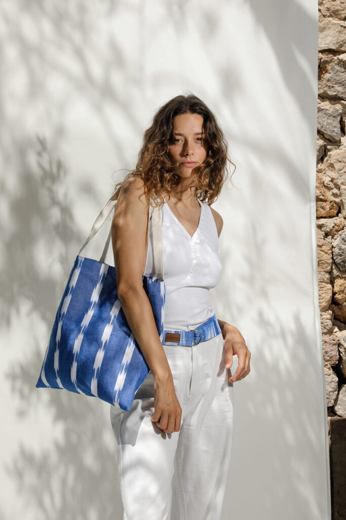 Muestra de tejido artesanal modelo 69 de Teixits Vicens