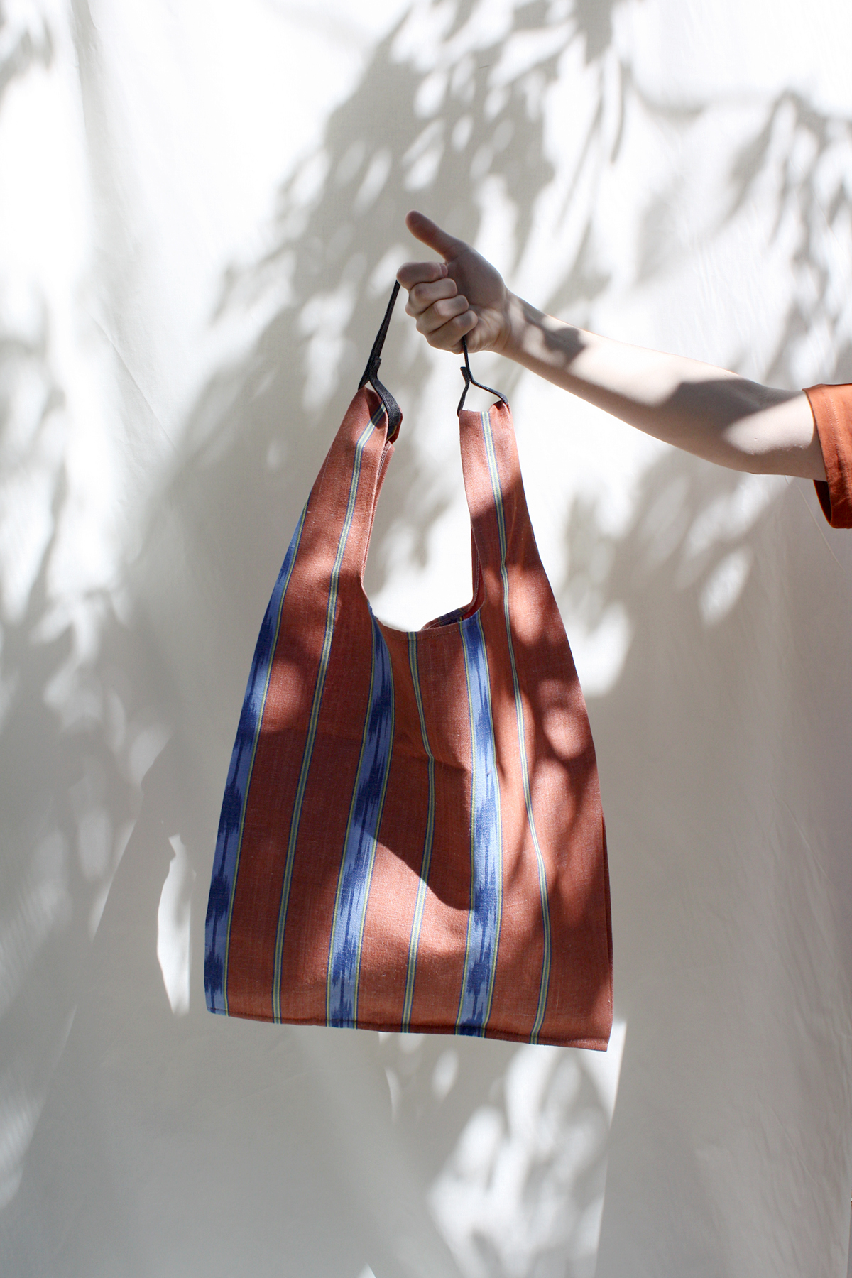 Shopper bag Mallorcan fabric 202 Wine - Image 3