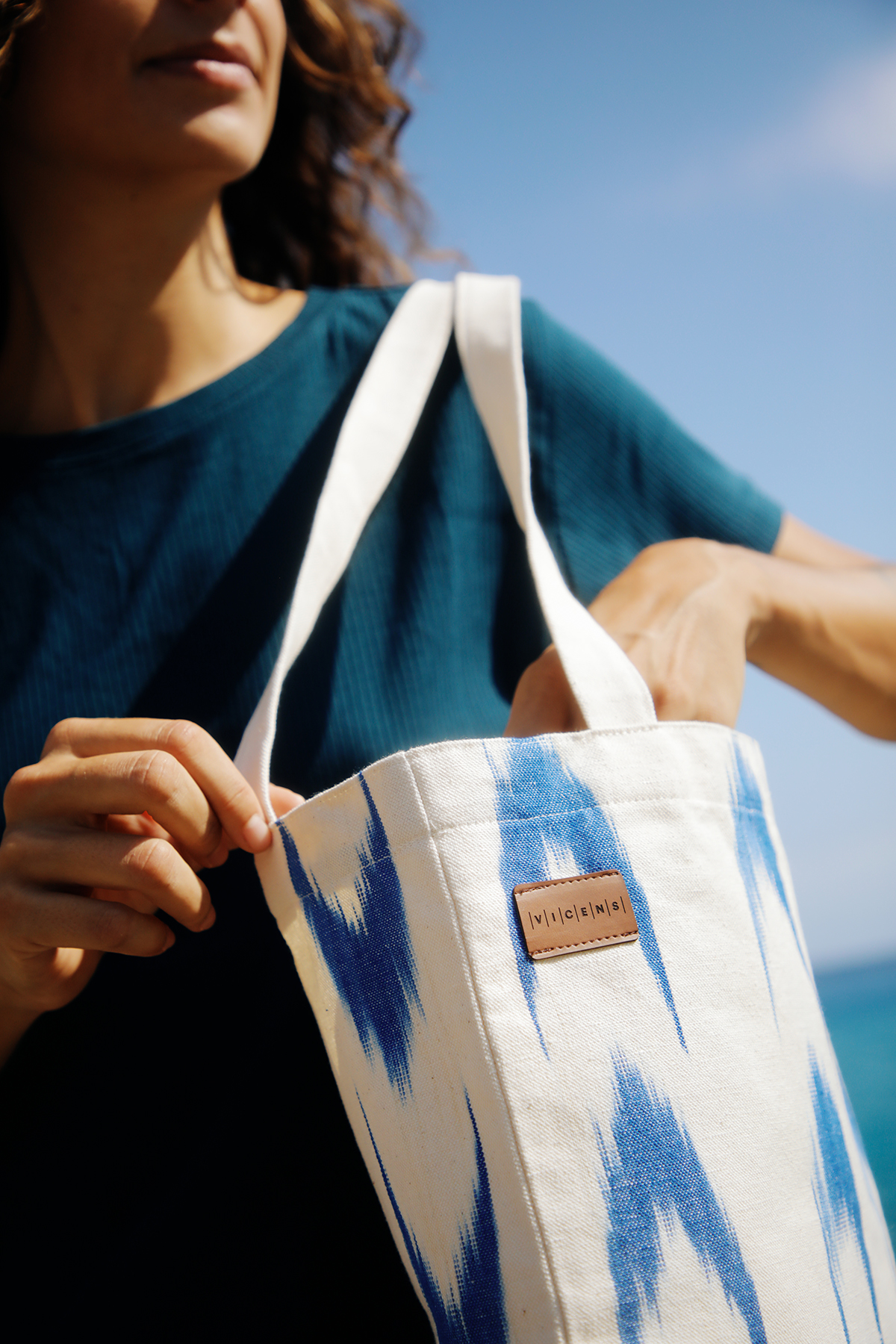Tote bag tela Mallorquina 61 Azul - Imagen 3