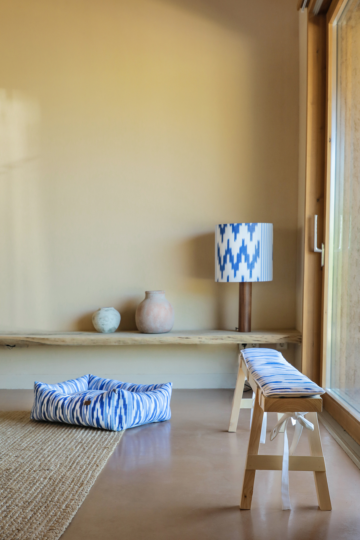 Cama perro telas Mallorquinas ikat 109 Azul - Imagen 2