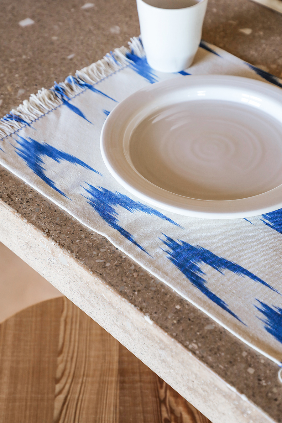Placemat Mallorcan fabric ikat 61 Blue - Image 3