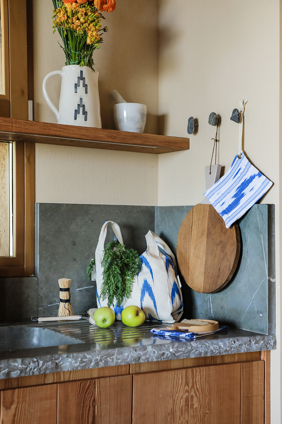 Bolsa compra tela Mallorquina ikat 61 Azul - Imagen 4