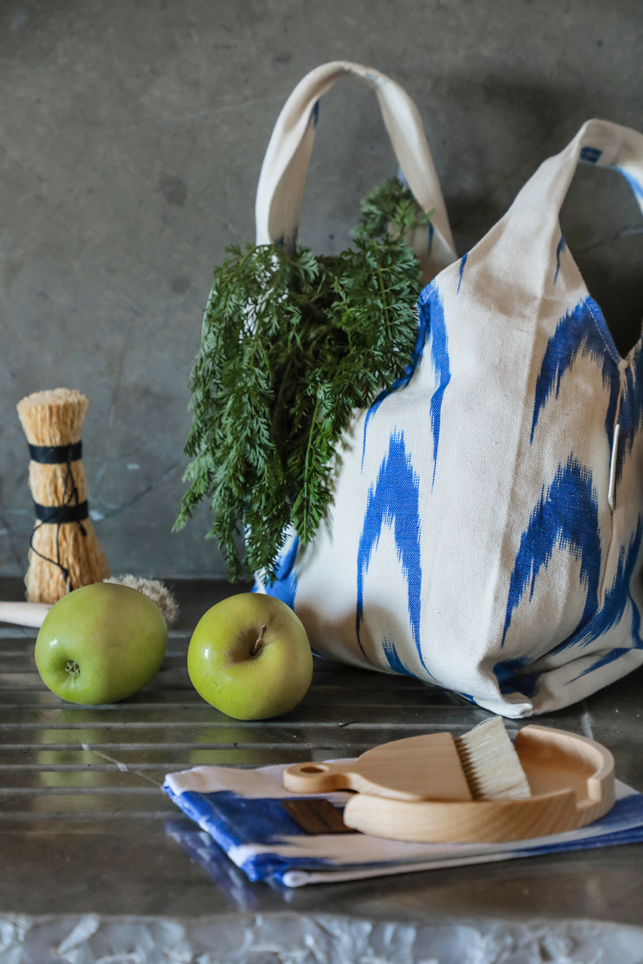 Bolsa compra tela Mallorquina ikat 61 Azul - Imagen 2