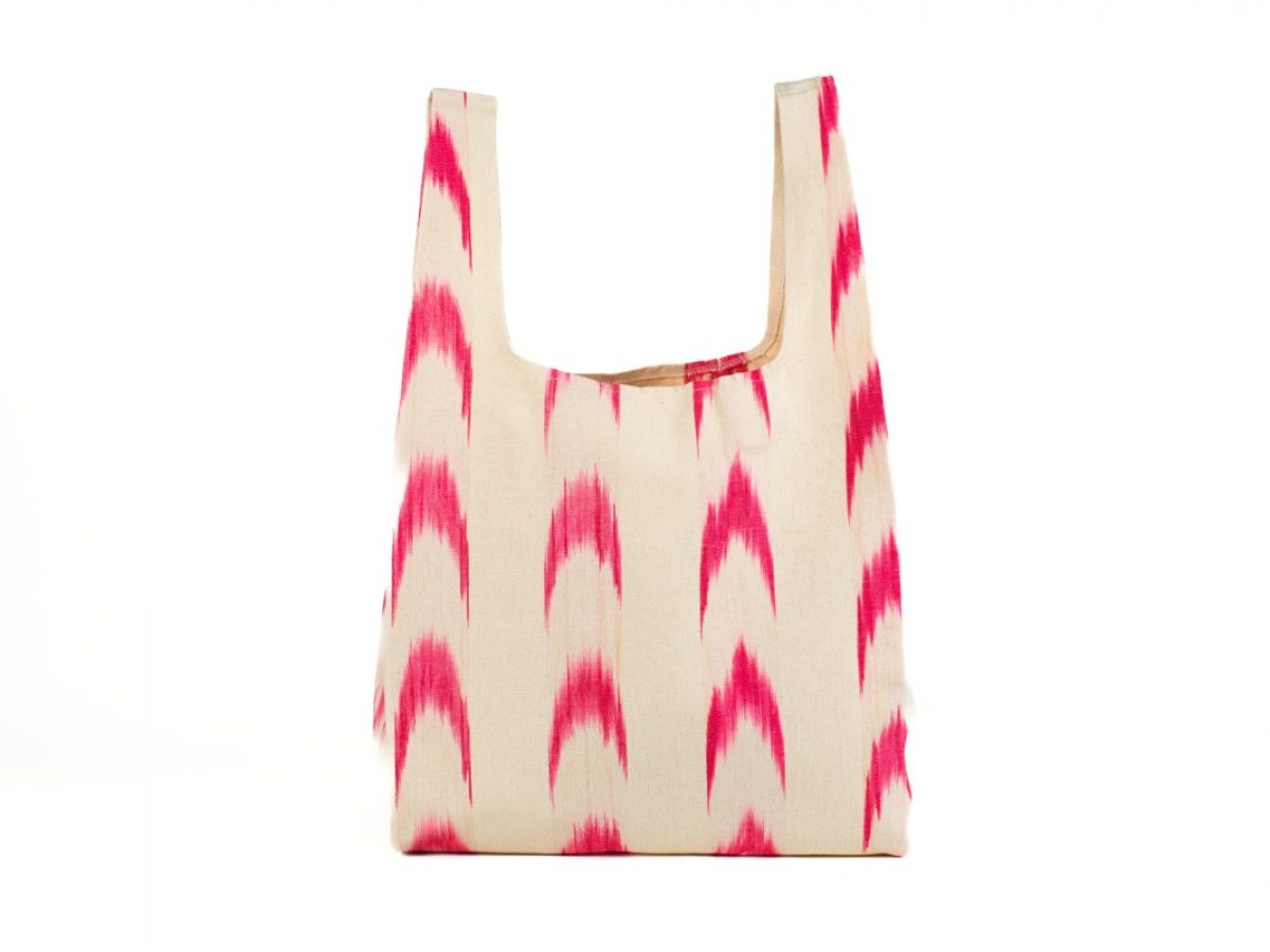 Bolsa compra tela Mallorquina ikat 61 Rosa fucsia