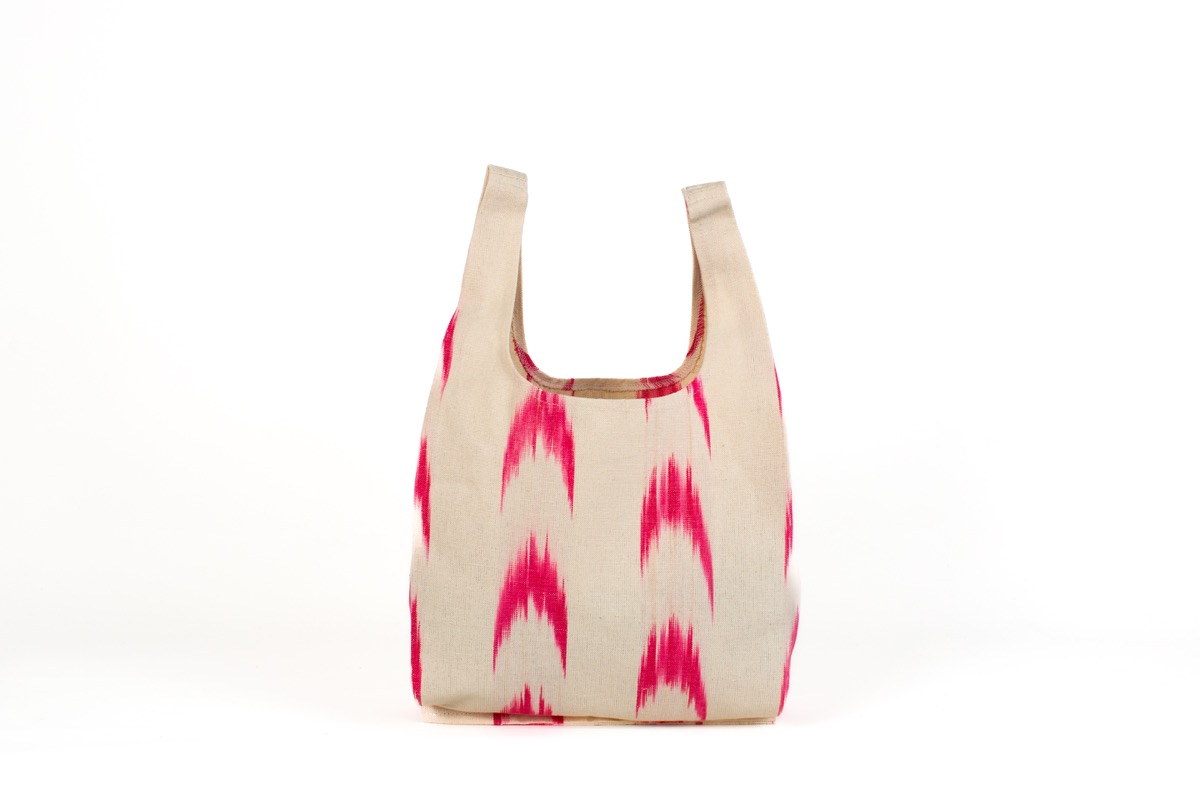 Bolsa compra tela Mallorquina ikat 61 Rosa fucsia - Imagen 3