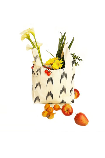 Bolsa compra tela Mallorquina ikat 61 Negro