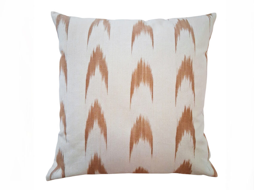 Mallorcan fabric Ikat cushion 61 Toasted