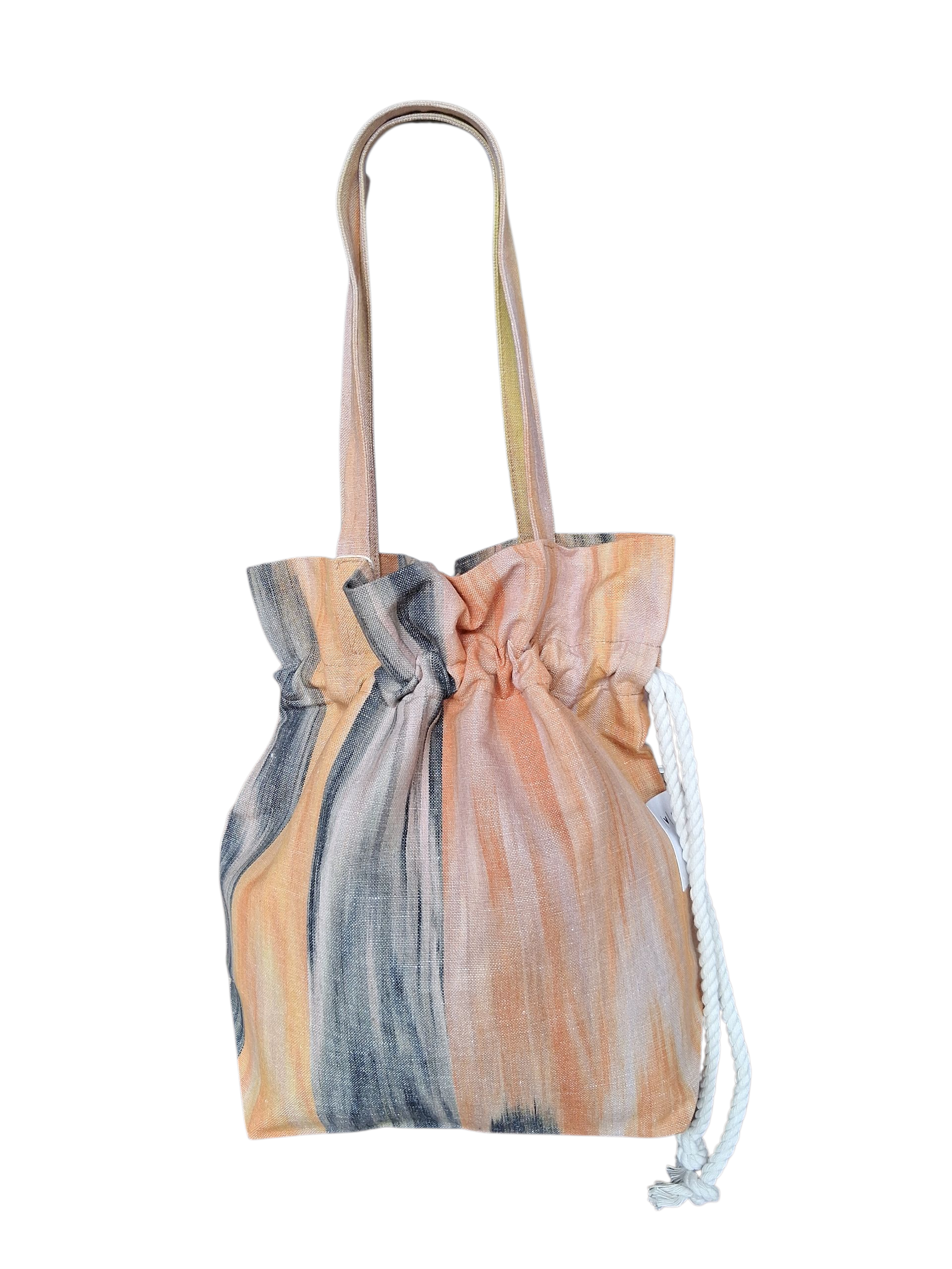 Bolsa fruncida tela Mallorquina ikat 200 Beige - Imagen 3