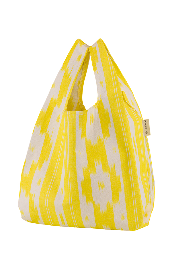 Mallorcan Ikat Fabric Shopping Bag 104 Yellow - Image 2
