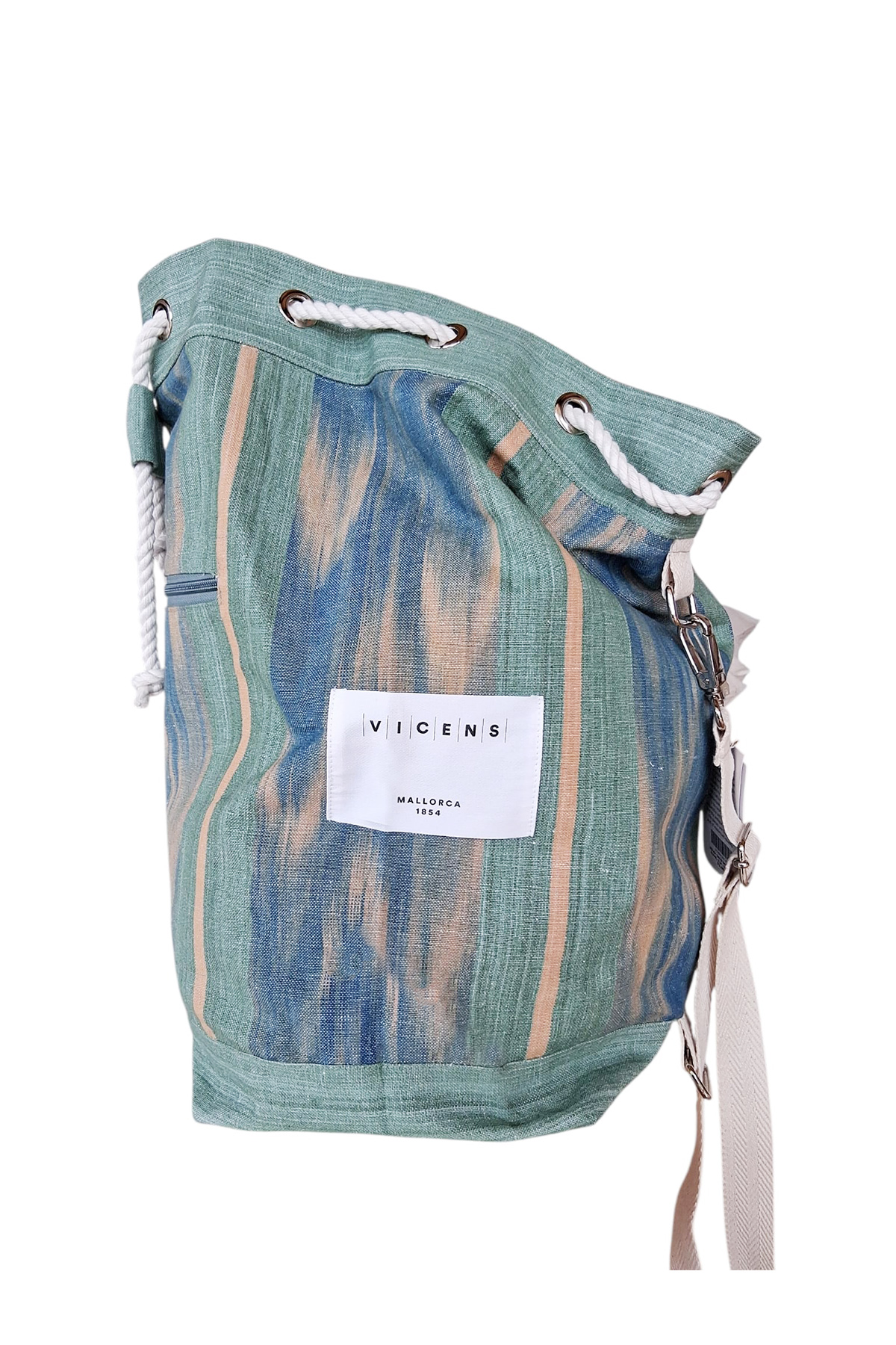 Mallorcan fabric duffel bag 114 Green Olive - Image 2