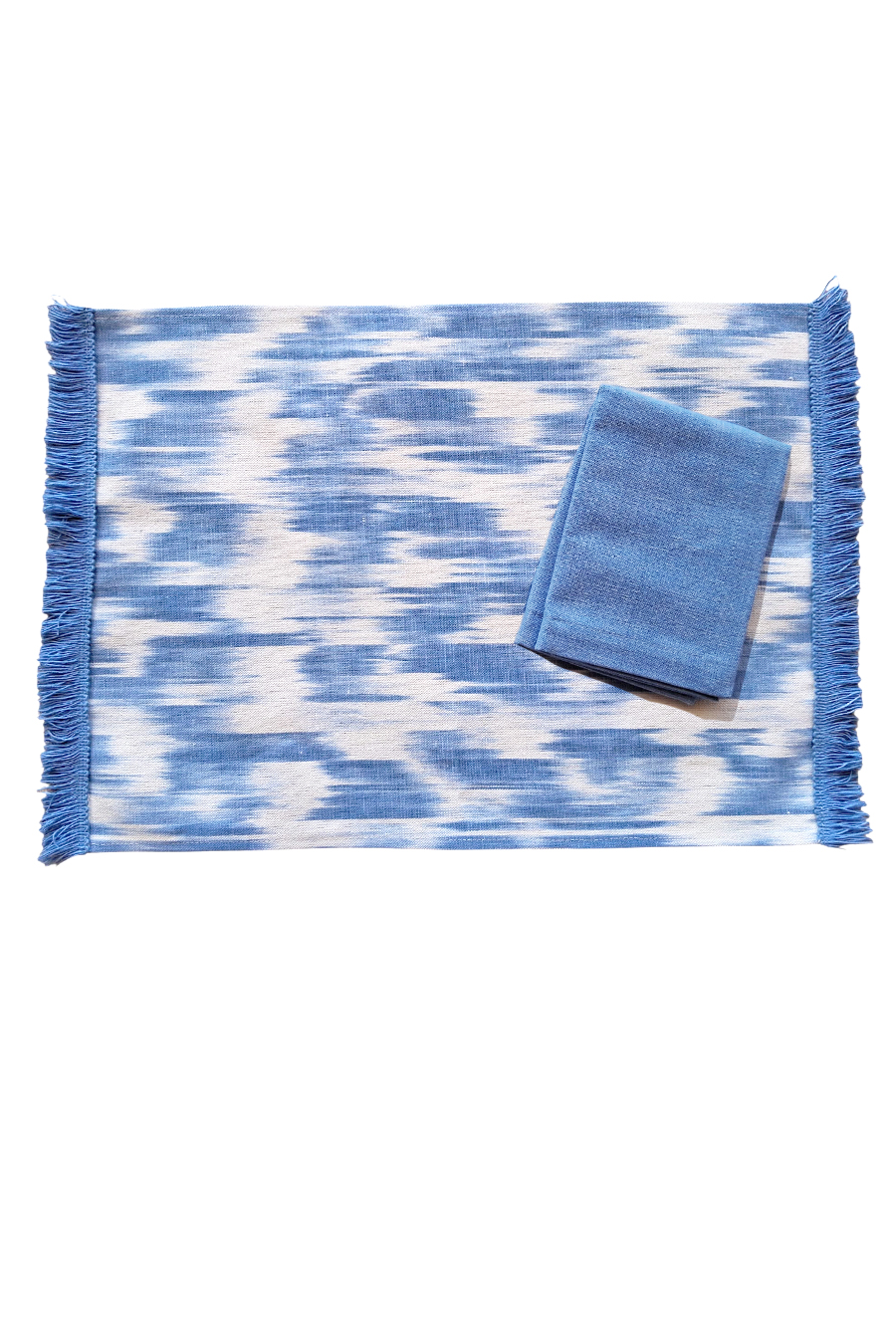 Tableset Mallorquina fabric fringe 107 Pale blue - Image 2