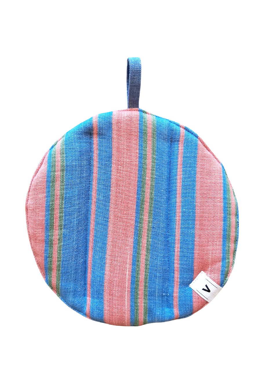 Runder gestreifter Ofenhandschuh 228 Rosa Blau