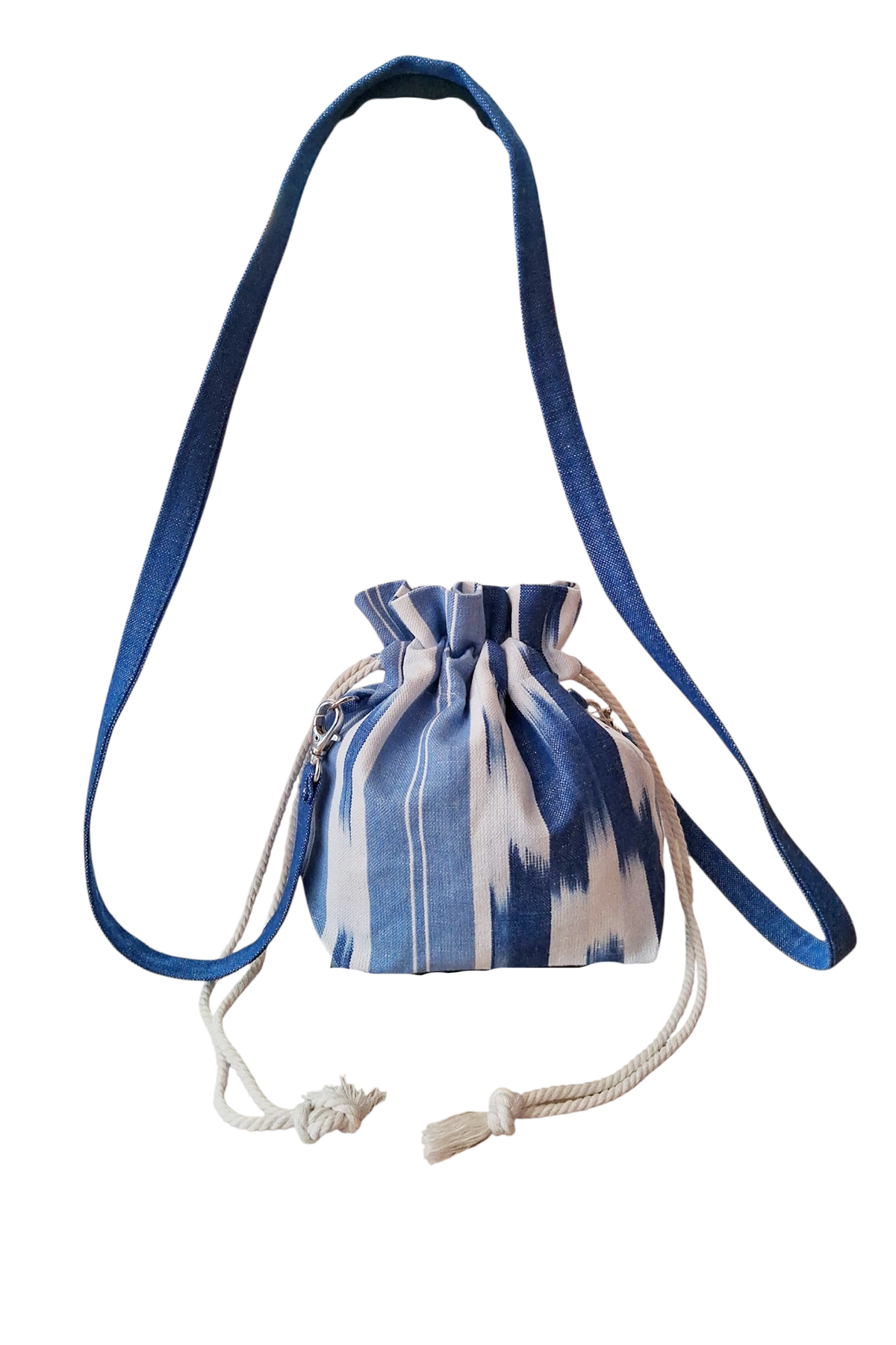 Bolso bombonera tela mallorquina 104 azul