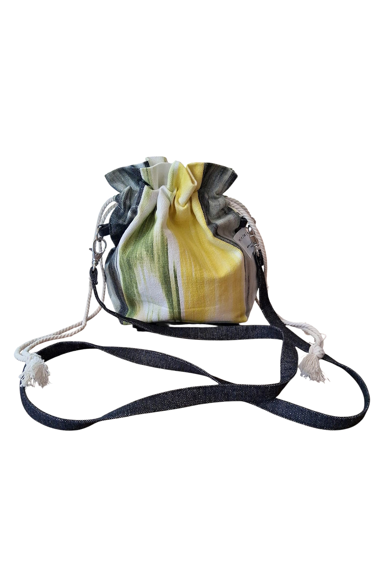 Beuteltasche mallorquinischem Ikat-Stoff 200 gelb