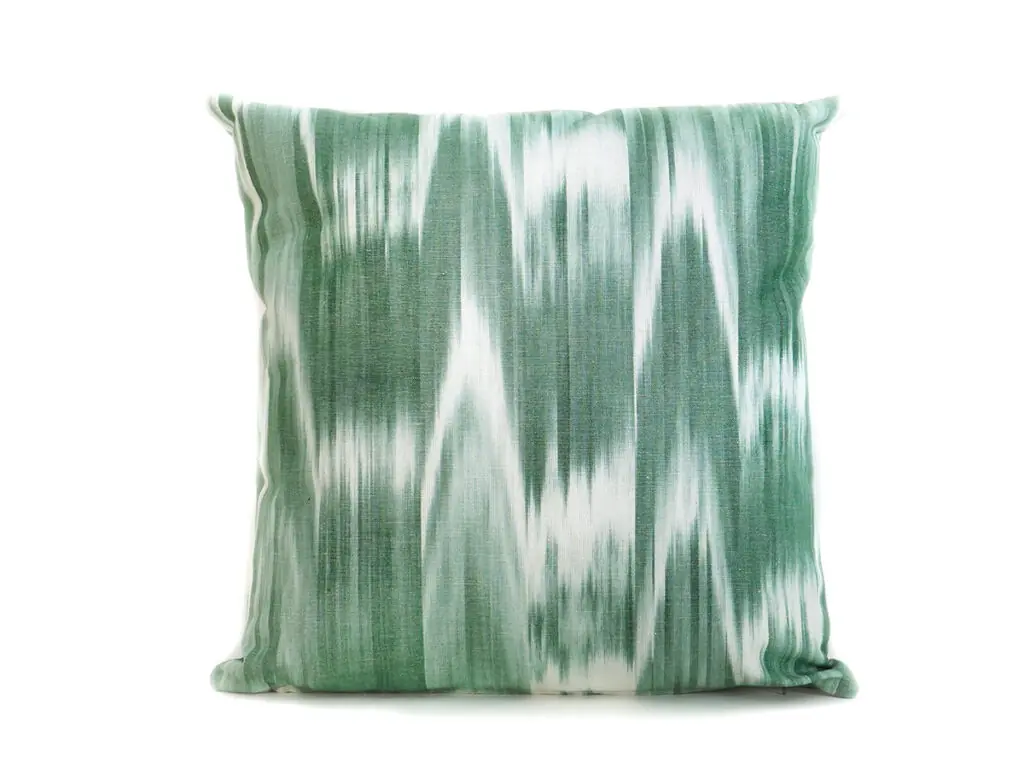 Cojín artesanal modelo 101 en verde oliva de Teixits Vicens