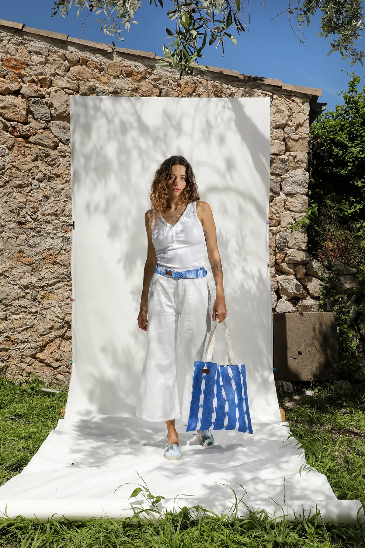 Tote bag ikat 302 Blau - Imatge 3