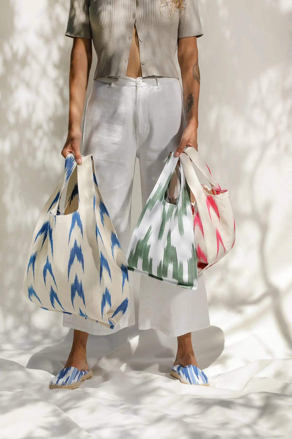 Bolsa compra tela Mallorquina ikat 61 Azul - Image 3