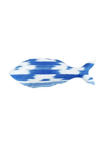 Fish shaped cushion Mallorquina fabric